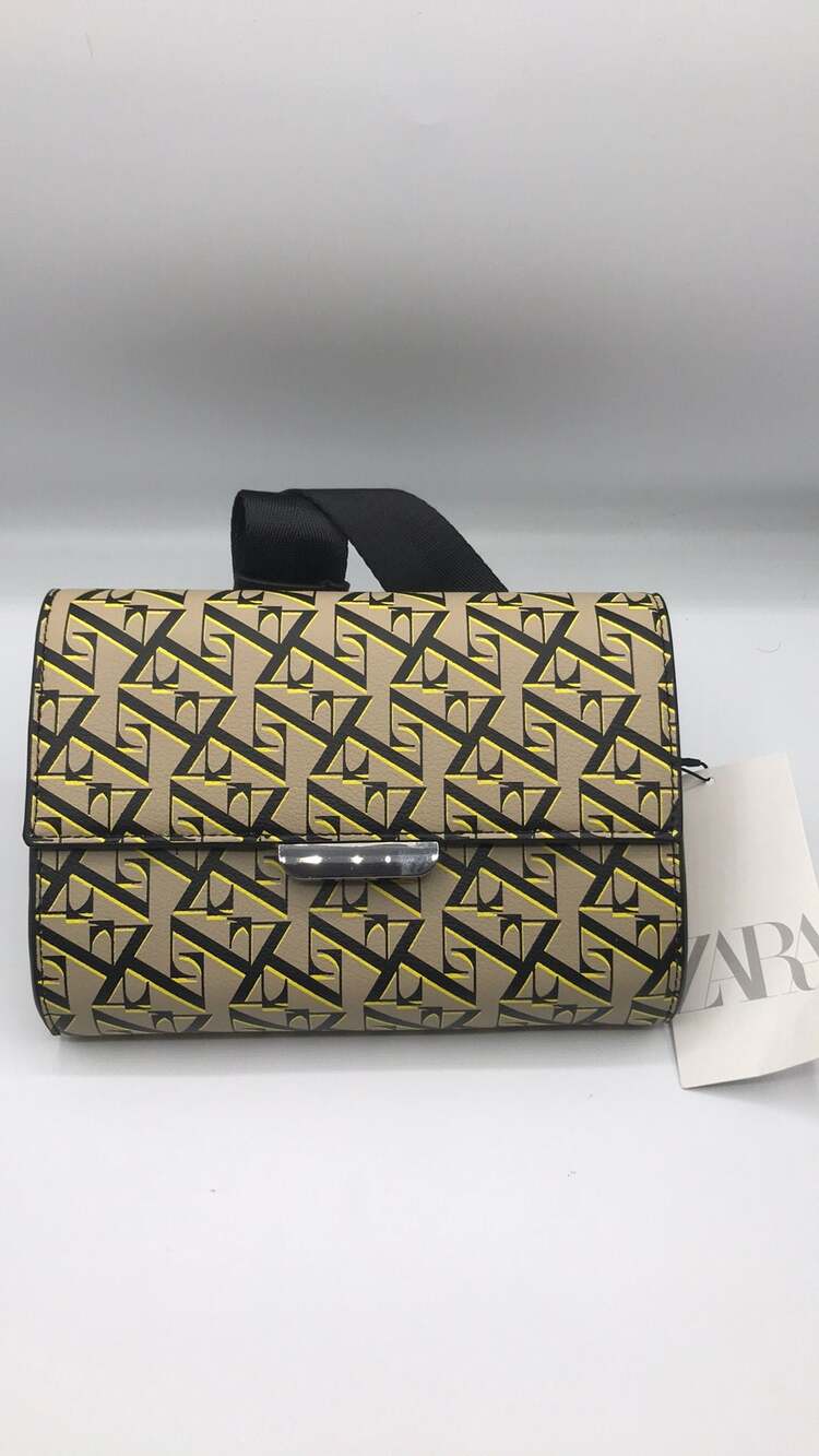 ZARA Monogram Print Messenger Bag